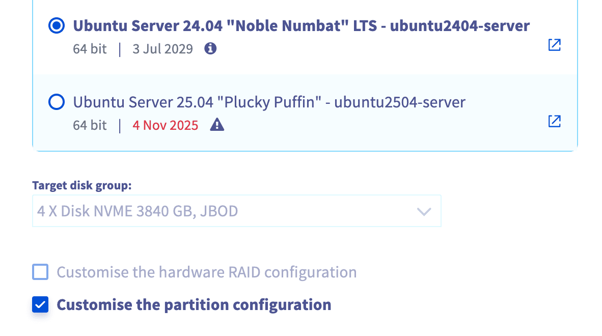 OVH Server Setup Step 1